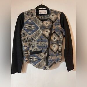 Anthropologie Dolan Aztec Western Boucle‎ Moto Jacket Women's Small